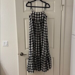 NWT THE GREAT Black and White Checkered Maxi Dress